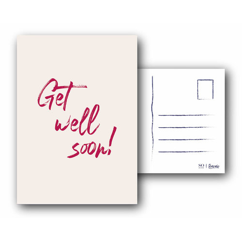 Bonvanie chocolade Kaart met tekst: Gett well soon!