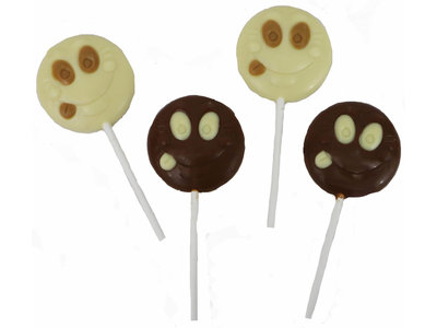 Teddy en Coco chocolade Smiley lolly van chocolade