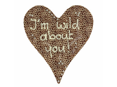 Teddy en Coco chocolade Panterprint chocoladehart: I'm wild about you