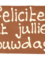 Teddy en Coco chocolade Gefeliciteerd met jullie trouwdag - chocoladereepje met tekst