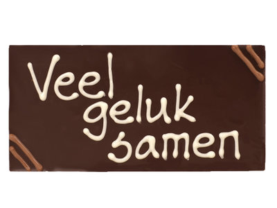 Teddy en Coco chocolade Veel geluk samen - chocoladereepje met tekst