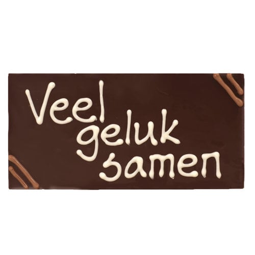 Teddy en Coco chocolade Veel geluk samen - chocoladereepje met tekst