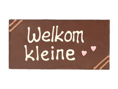 Teddy en Coco chocolade Welkom kleine - chocoladereepje met tekst