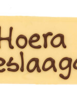 Teddy en Coco chocolade Hoera geslaagd! - chocoladereepje met tekst