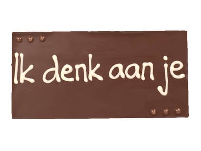 Teddy en Coco chocolade Ik denk aan je - chocoladereepje met tekst