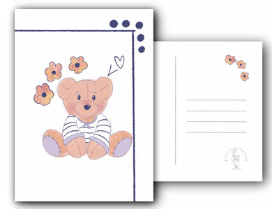 Teddy en Coco chocolade Kaart met illustratie: teddybeer
