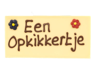 Teddy en Coco chocolade Een opkikkertje - chocoladereepje met tekst