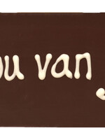 Teddy en Coco chocolade Ik hou van je! - chocoladereepje met tekst