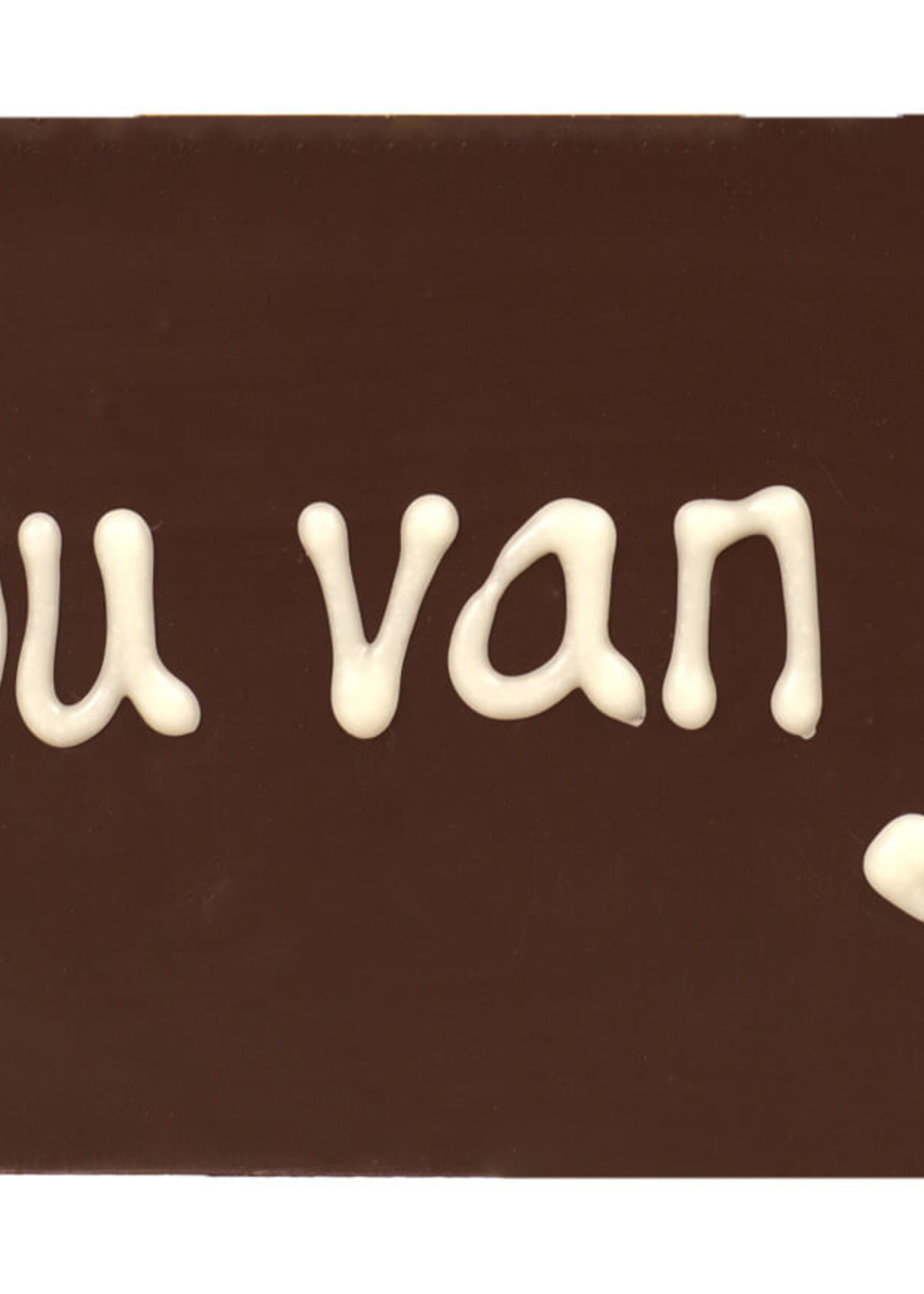 Teddy en Coco chocolade Ik hou van je! - chocoladereepje met tekst