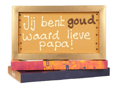 Teddy en Coco chocolade Jij bent goud waard lieve papa! - Chocoladereep met tekst