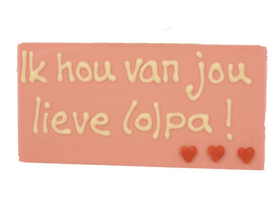 Teddy en Coco chocolade Ik hou van jou lieve (o)pa! - chocoladereepje met tekst