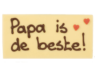 Teddy en Coco chocolade Papa is de beste! - chocoladereepje met tekst