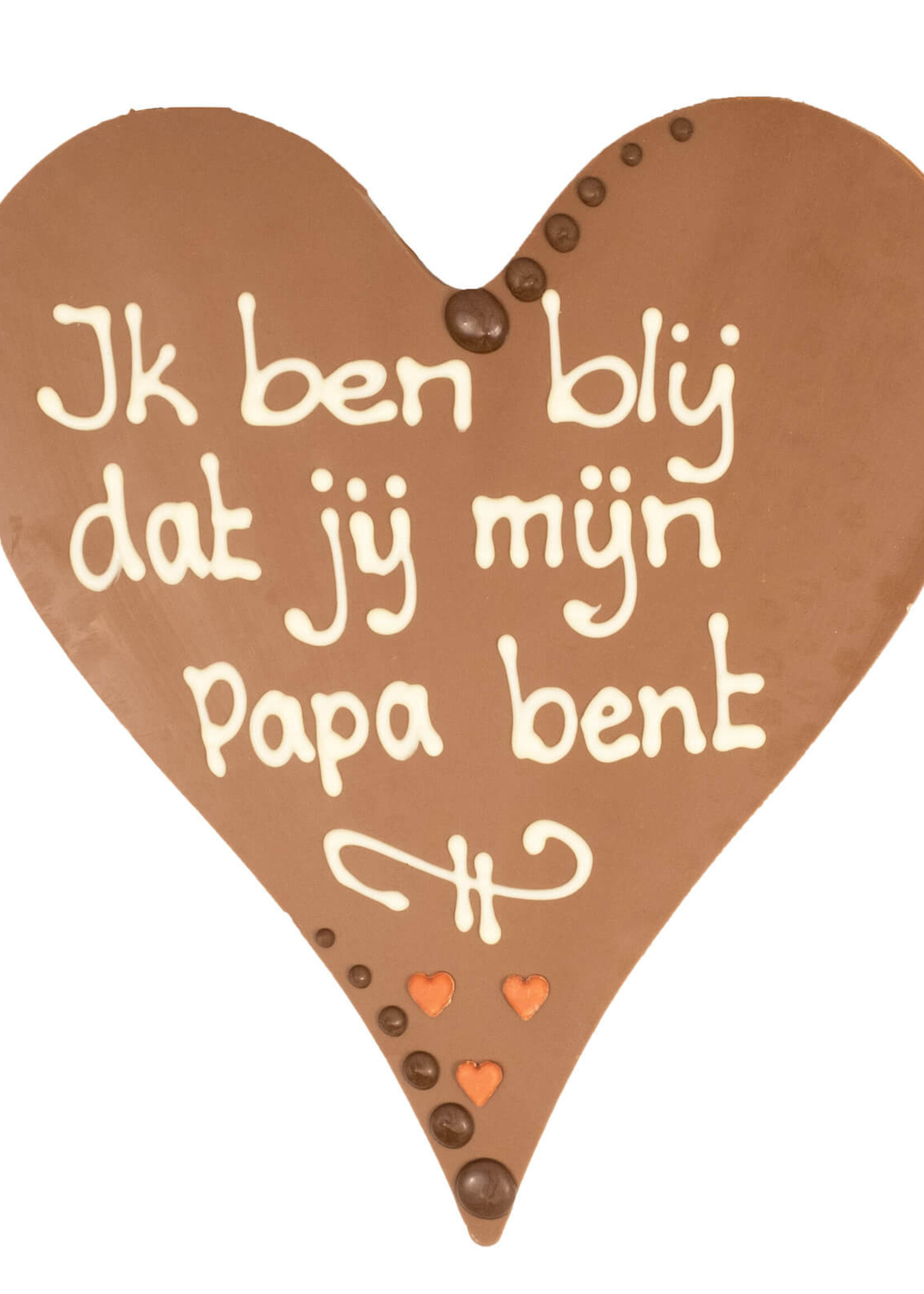Teddy en Coco chocolade Ik ben blij dat jij mijn papa bent - Chocoladehart XL