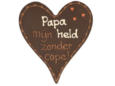 Teddy en Coco chocolade Papa mijn held zonder cape! - Chocoladehart XL