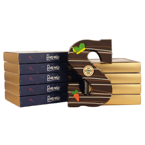 Bonvanie chocolade Luxe chocoladeletter strawberry met logo