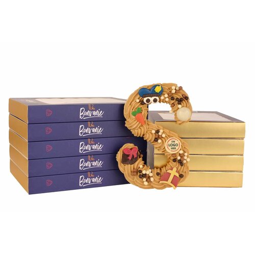 Bonvanie chocolade Luxe handgespoten chocoladeletter gold met logo