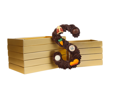 Teddy en Coco chocolade Gespoten chocoladeletter puur met logo