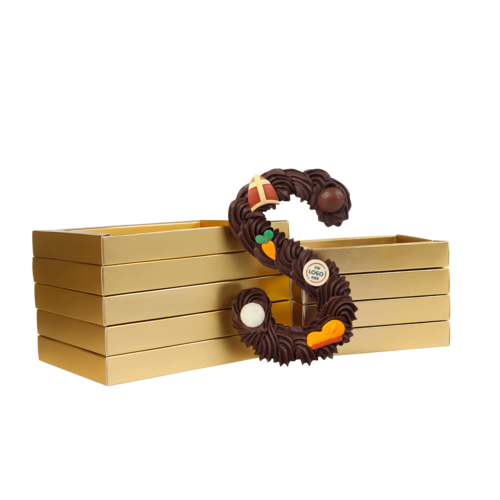 Teddy en Coco chocolade Gespoten chocoladeletter puur met logo