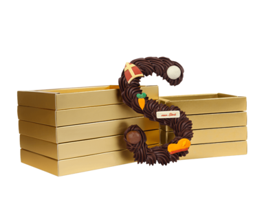 Teddy en Coco chocolade Luxe handgespoten chocoladeletter puur, diverse maten