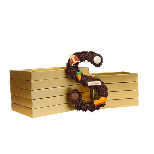 Teddy en Coco chocolade Luxe handgespoten chocoladeletter puur, diverse maten