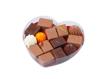 Teddy en Coco chocolade Bonbons in hartendoos