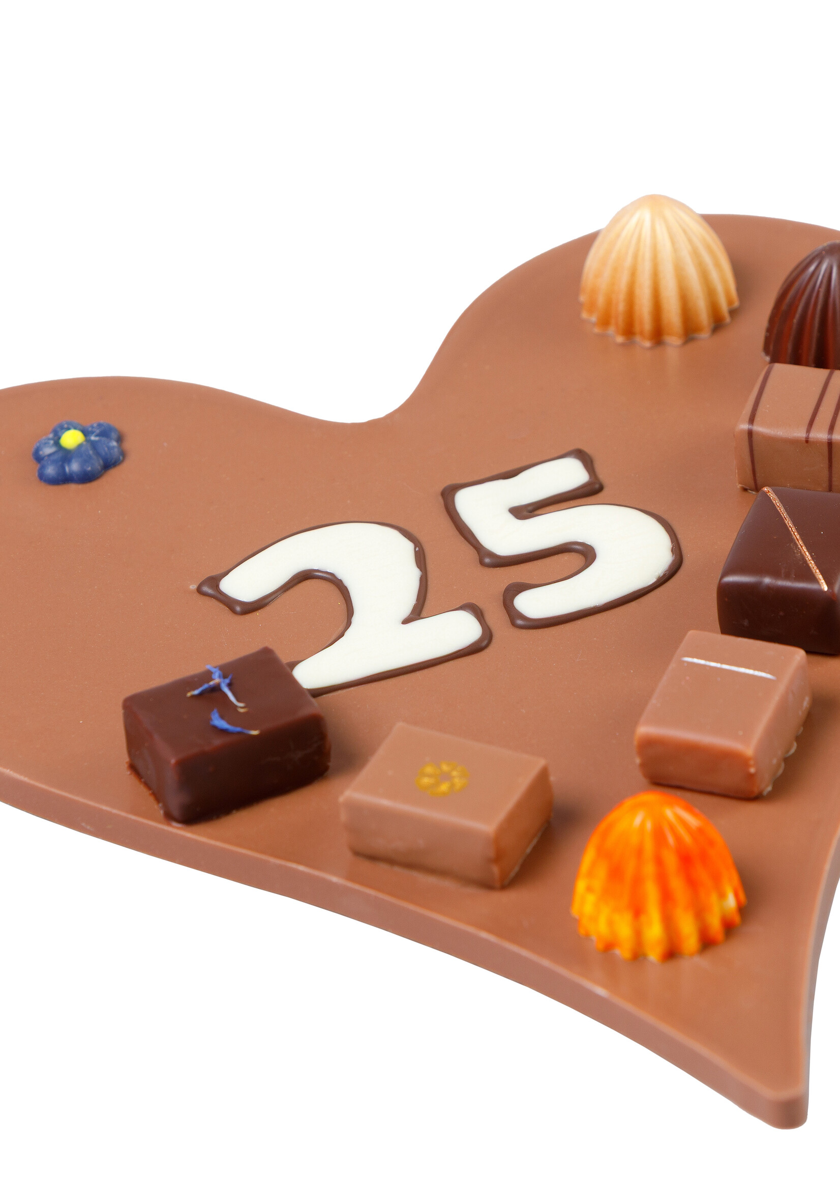 Teddy en Coco chocolade Hart met getal naar keuze - Chocoladehart XL