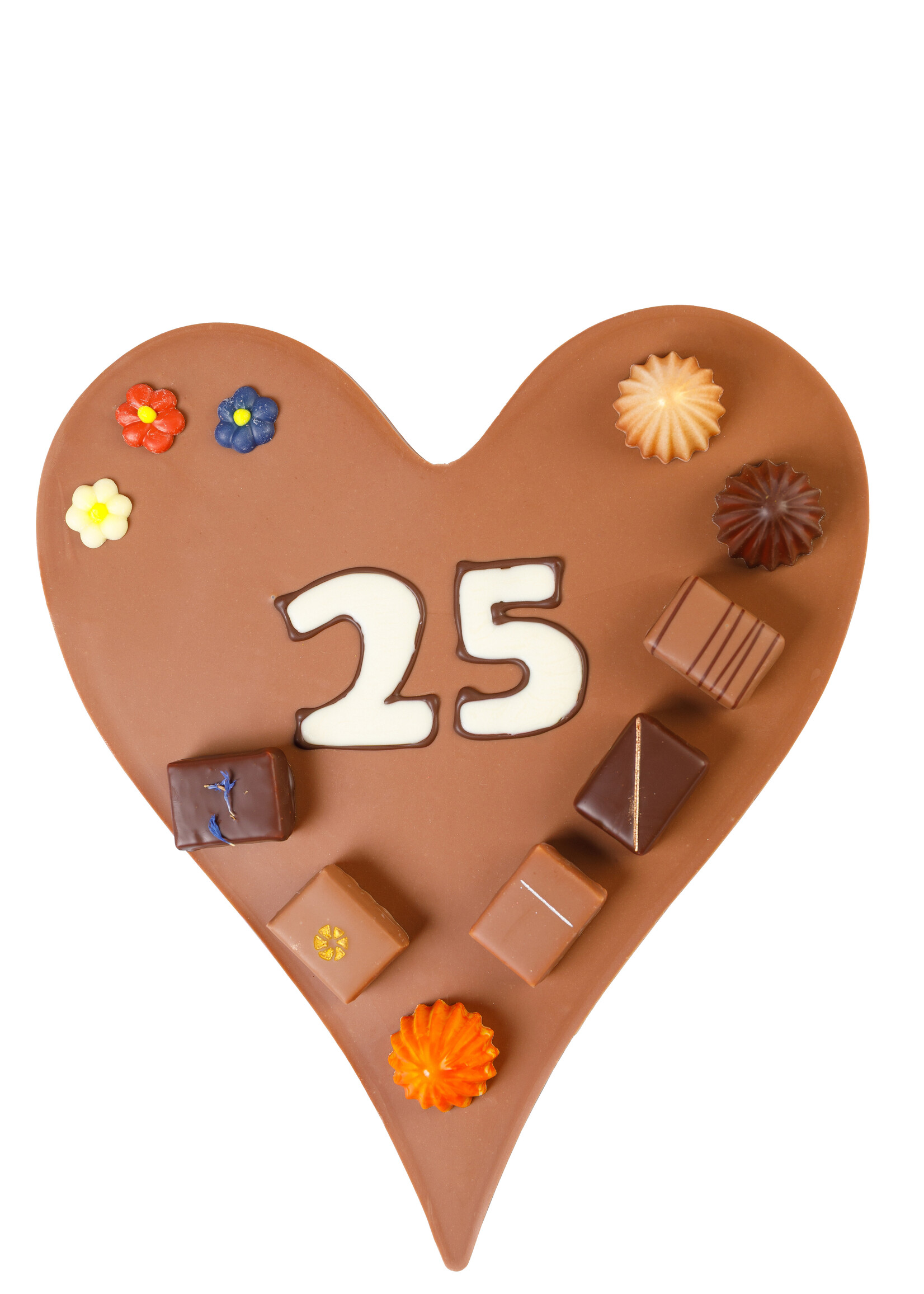 Teddy en Coco chocolade Hart met getal naar keuze - Chocoladehart XL