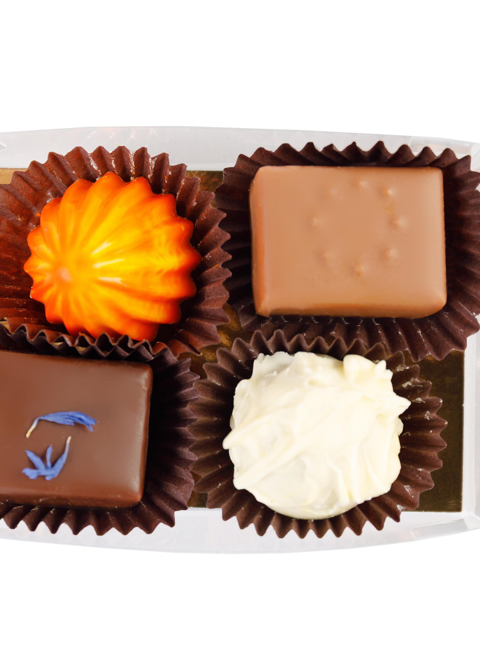 Teddy en Coco chocolade Vier bonbons in mini doosje