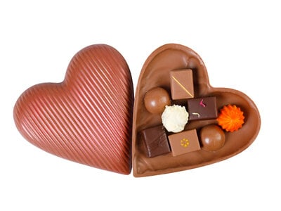 Teddy en Coco chocolade Gevuld chocoladehart groot