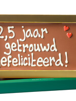 Teddy en Coco chocolade 12,5 jaar getrouwd - Chocoladereep met tekst