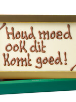 Teddy en Coco chocolade Houd moed ook dit komt goed! - Chocoladereep met tekst