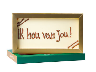 Teddy en Coco chocolade Ik hou van jou - Chocoladereep met tekst