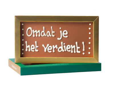 Teddy en Coco chocolade Omdat je het verdient - Chocoladereep met tekst