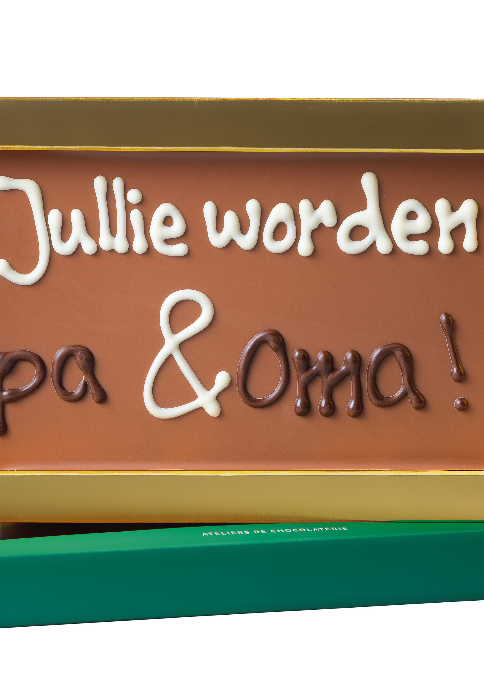 Teddy en Coco chocolade Jullie worden opa & oma! - Chocoladereep met tekst