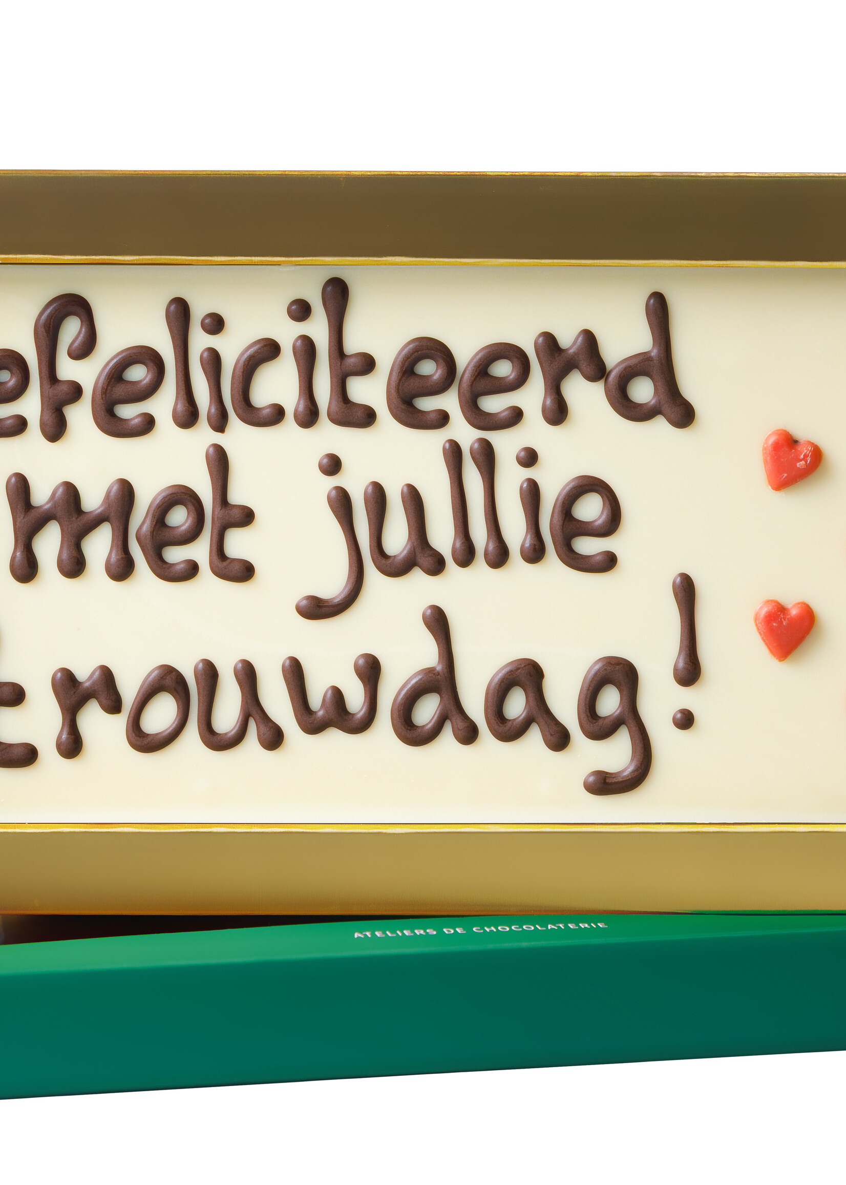 Teddy en Coco chocolade Gefeliciteerd met jullie trouwdag- Chocoladereep