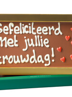 Teddy en Coco chocolade Gefeliciteerd met jullie trouwdag- Chocoladereep met tekst
