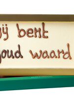 Teddy en Coco chocolade Jij bent goud waard! - Chocoladereep met tekst