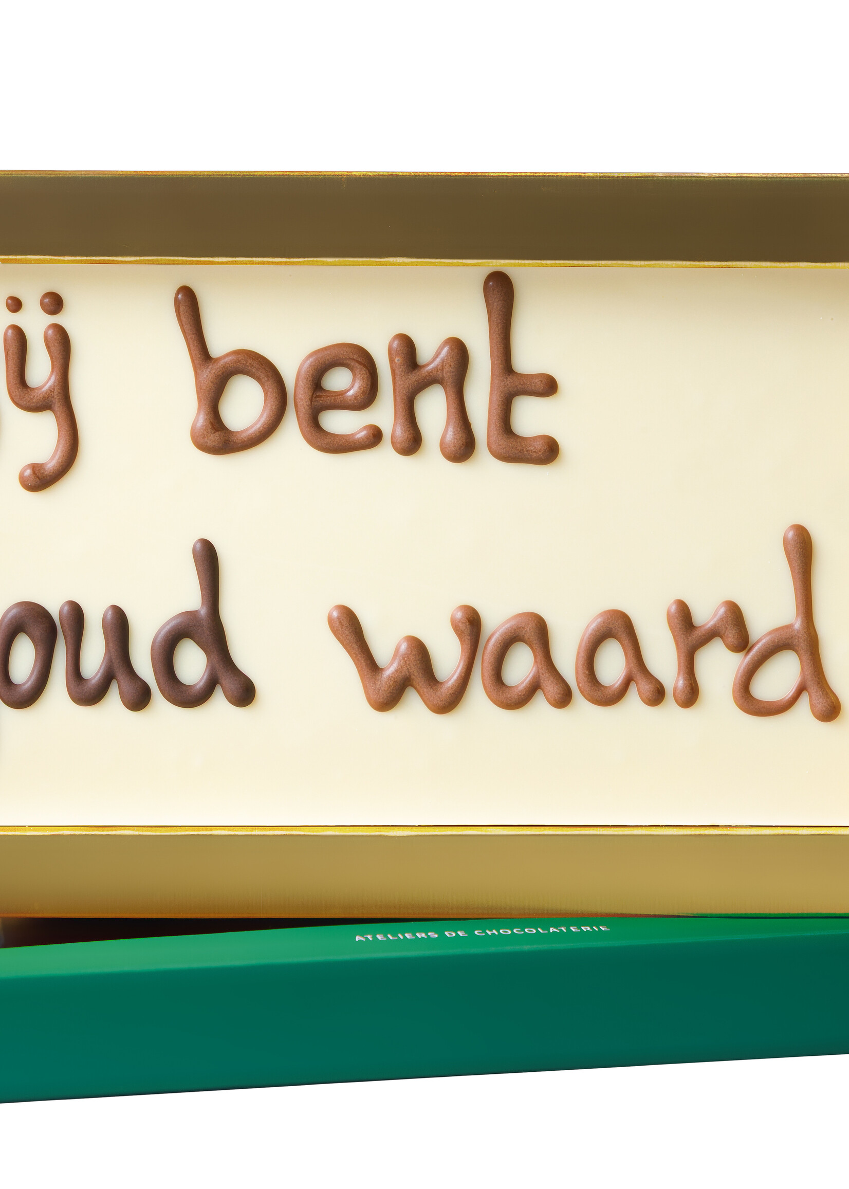 Teddy en Coco chocolade Jij bent goud waard! - Chocoladereep met tekst