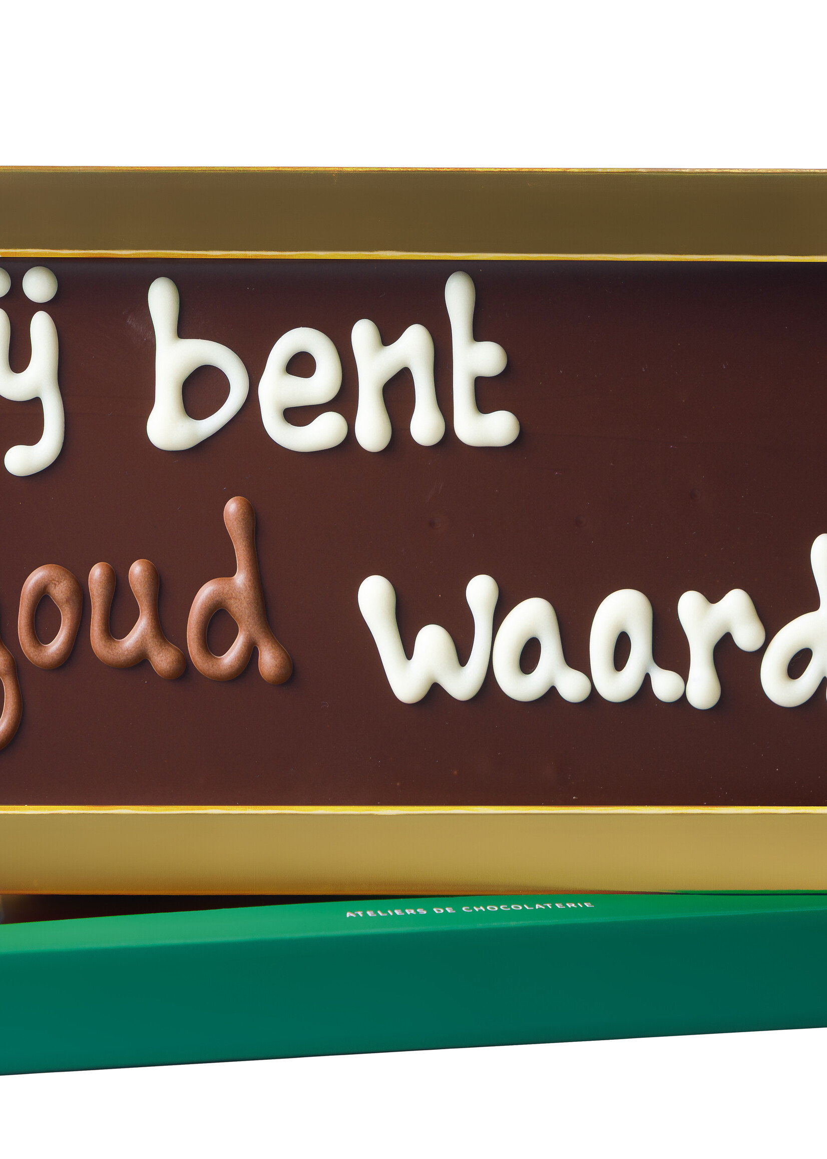 Teddy en Coco chocolade Jij bent goud waard! - Chocoladereep met tekst