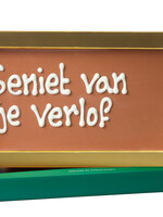 Teddy en Coco chocolade Geniet van je verlof! - Chocoladereep met tekst