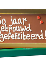 Teddy en Coco chocolade 50 jaar getrouwd  - Chocoladereep met tekst