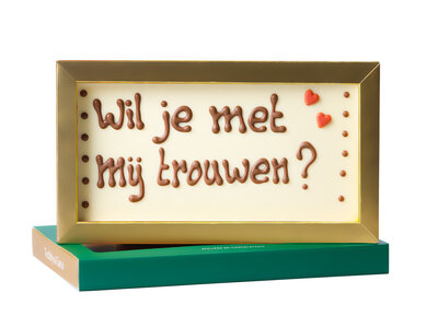 Teddy en Coco chocolade Wil je met me trouwen? - Chocoladereep met tekst