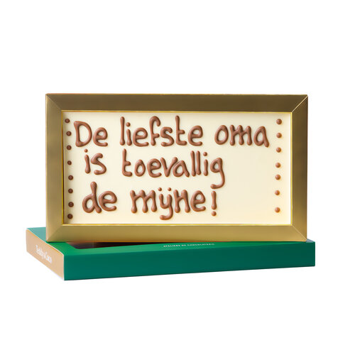 Teddy en Coco chocolade De liefste oma is toevallig wel de mijne - Chocoladereep met tekst Teddy en Coco chocolade De liefste oma is toevallig wel de mijne - Chocoladereep met tekst
