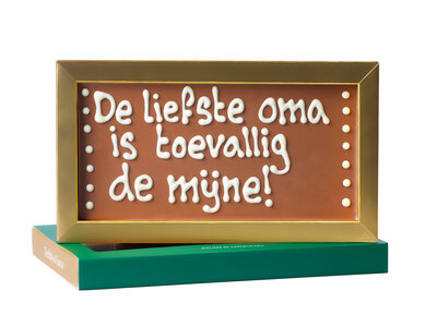Teddy en Coco chocolade De liefste oma is toevallig wel de mijne - Chocoladereep met tekst