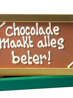 Teddy en Coco chocolade Chocolade maakt alles beter! - Chocoladereep met tekst