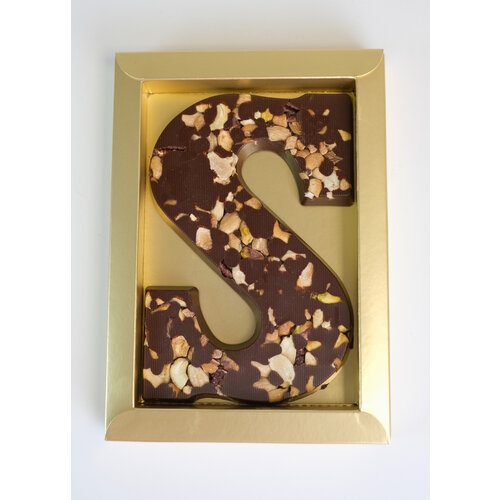 Teddy en Coco chocolade Luxe chocoladeletter puur met noten