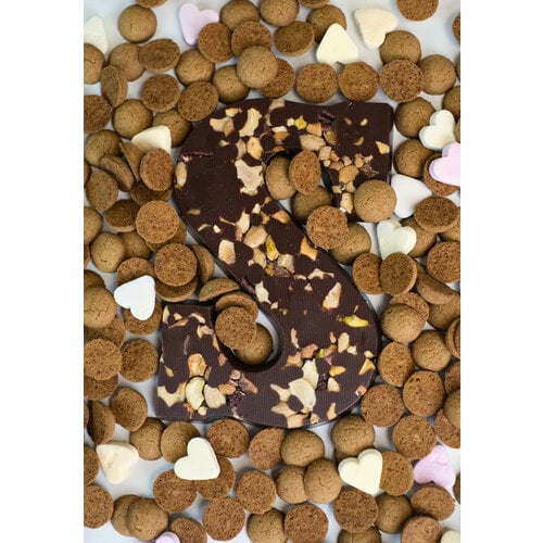 Teddy en Coco chocolade Luxe chocoladeletter puur met noten