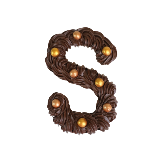 Teddy en Coco chocolade Luxe handgespoten chocoladeletter puur
