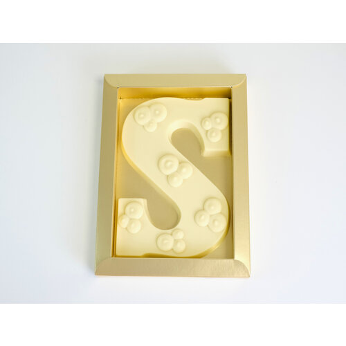 Teddy en Coco chocolade Luxe ambachtelijke chocoladeletter wit