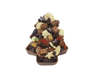 Teddy en Coco chocolade Chocoladekerstboom xxl gevuld met kerstchocolade Teddy en Coco chocolade Chocoladekerstboom xxl gevuld met kerstchocolade